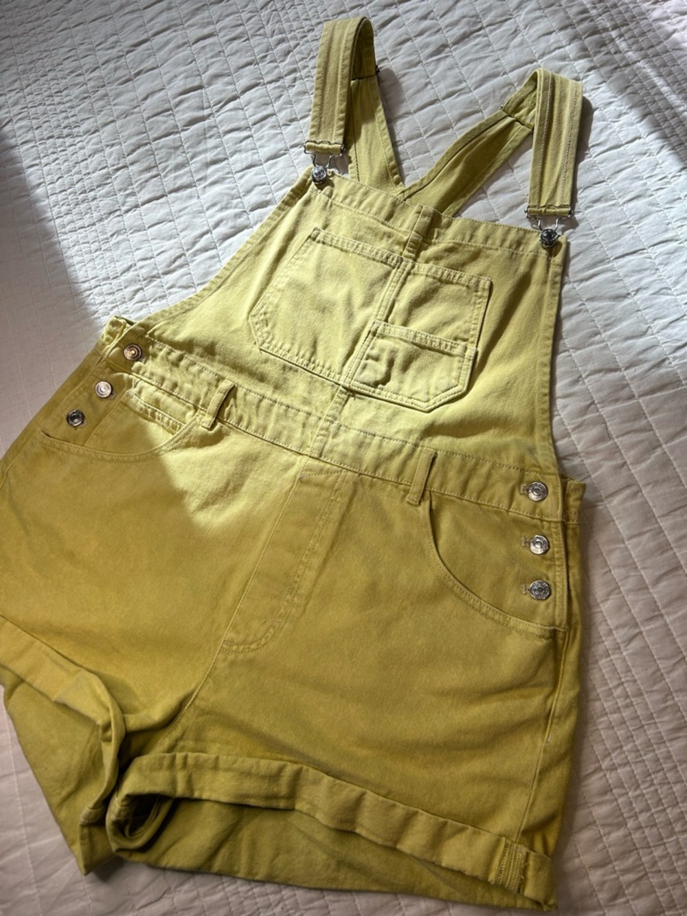 We The Free Ziggy Shortalls Chartreuse - Picture 3 of 10